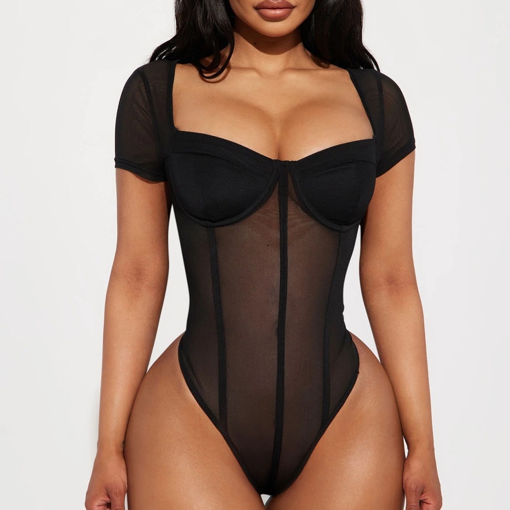 Black Mesh Bodysuit